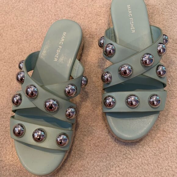 Studded Marc Fisher Aqua Sandals - Picture 1 of 5